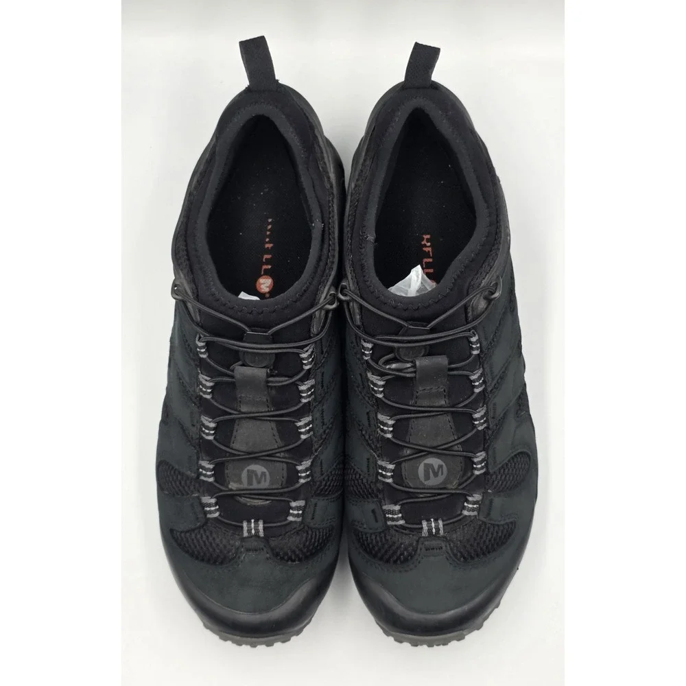 Merrell Chameleon 8 Mens 11 Waterproof Nubuck Leather Lace-Up Hiking Shoes Black